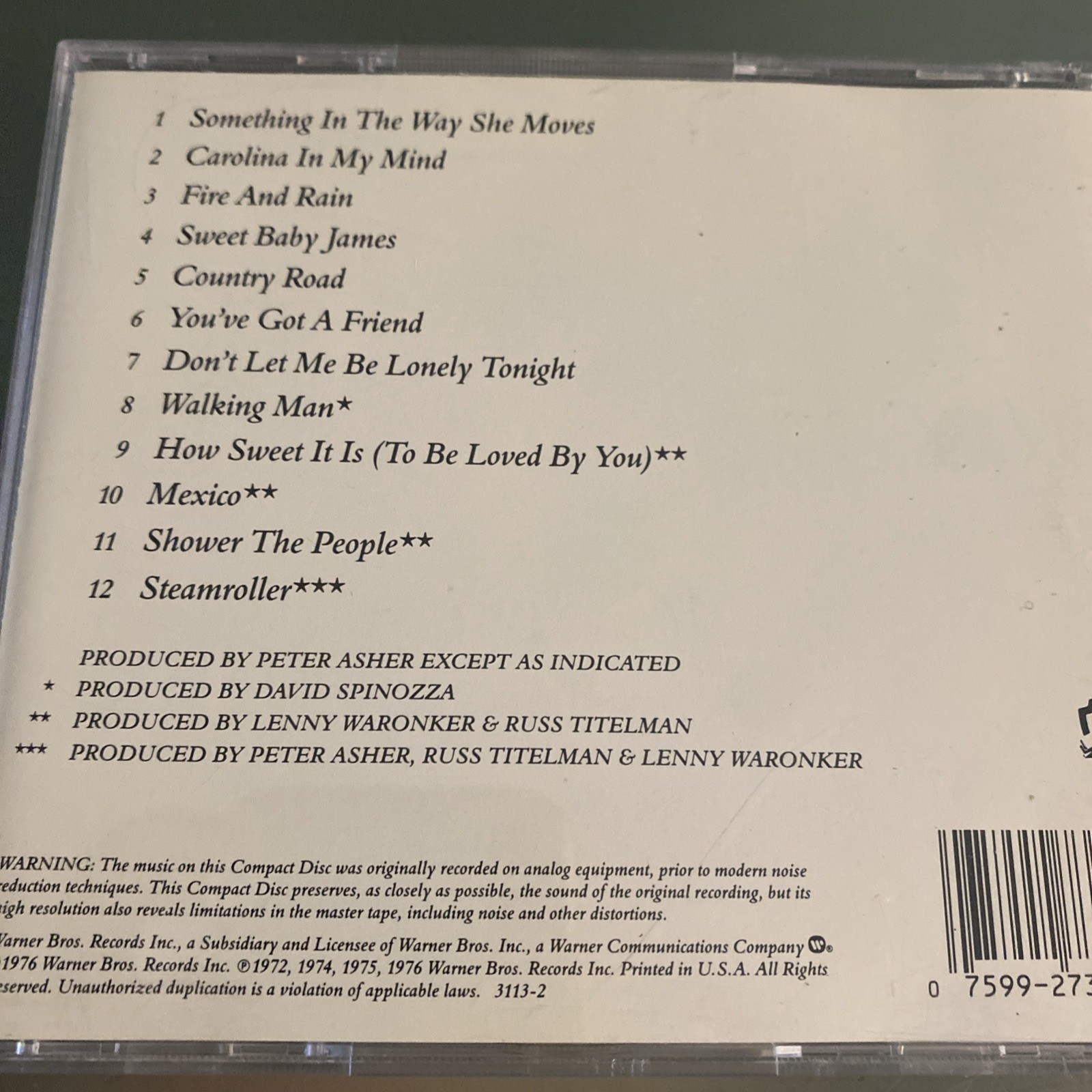 James Taylor 6 💽LOT: Greatest Hits, 2-Christmas, October Rd, Covers, I’m Here thumbnail 6