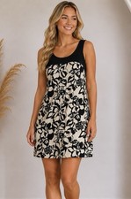 Ann Taylor Loft Womens Floral Sleeveless Dress Size 10 100% Cotton Summer Chic