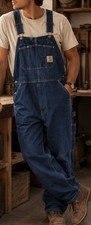New Carhartt R07 Bib Overalls Mens 42x30 DST Dark Blue Washed Denim Classic