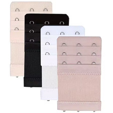 4Pcs Adjustable Bra Extender 3 Hooks with Elastic Underwear Strap Extension New