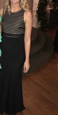 Betsy  Adam Black Formal Mesh Cutout Mermaid Gown Women's Size 6