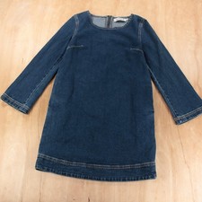 RACHEL ANTONOFF long sleeve back zip stretch denim shirt mini dress XS boho vtg