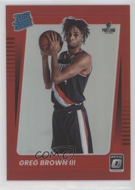2021-22 Panini Donruss Optic Rated Red Prizm /99 Greg Brown III #195 Rookie RC
