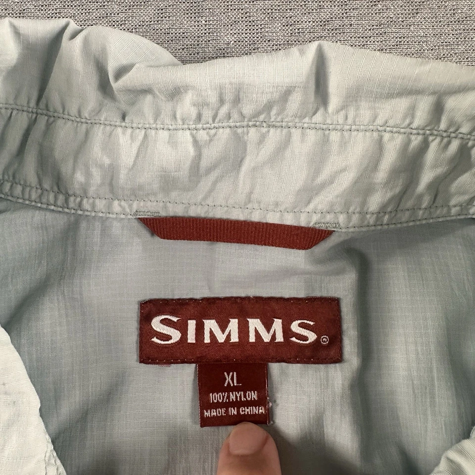 Simms Cor3 Button Up Fishing Shirt Mens XL Blue Long Sleeve Vented Outdoors - Image 3 of 4