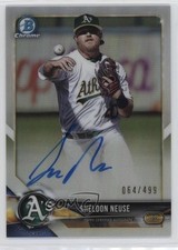 2018 Bowman Chrome Prospect Refractor 64/499 Sheldon Neuse #BCPA-SN Auto m4h