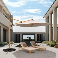 Umbrella, Aluminum Cantilever Umbrella with Round Canopy,Outdoor Offset Umbrella