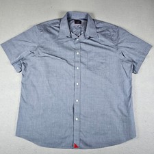 UNTUCKit Button Up Shirt Mens Extra Large Blue Short Sleeve Petrus Wrinkle Free