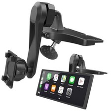 Portable CD Slot Car Mount with 4-Tab Bracket for CarPlay Screens