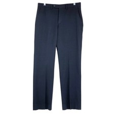 Yves Saint Laurent Mens Dress Pants 36 Wool Tailored Flat Front Navy Made Italy