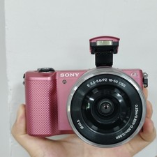 Sony Alpha A5000 Mirrorless Pink Camera Kit Lens E PZ 16-50mm f/3.5-5.6 OSS