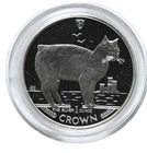 1988 Isle of Man Manx Cat Crown 1 oz 999 Silver Coin in Capsule