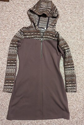 Athleta Dress Nordic Fair Isle Fitted Hoodie Sweatshirt Pullover