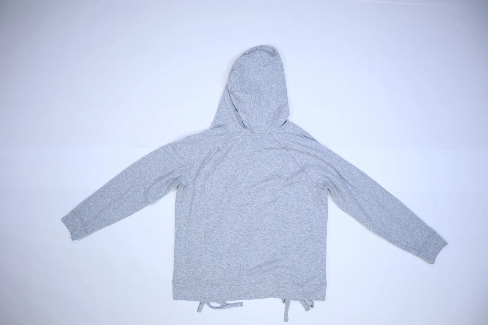 Felpa con cappuccio pullover Michael Kors donna grigia maniche lunghe stringate lati collo a V L