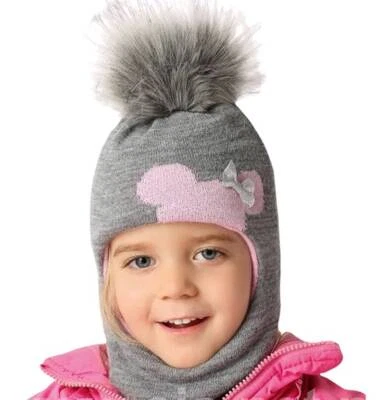 SMARILLA Wintermütze Schalmütze Strickmütze Schlupfmütze warme Mädchenmütze Bommelmütze