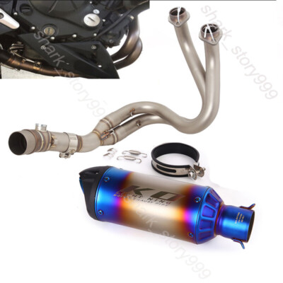 For Kawasaki Ninja 650 Z650 2012-24 Whole System Exhaust Tips Black Header Pipe