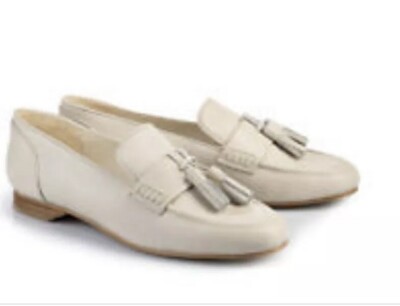 Buffalo London Damen weiße Leder Ballerinas EUR 40 | REF BRS #