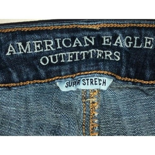 American Eagle Jean Shorts Sz 4 super stretch Women midi AE cuffed - Picture 7 of 8