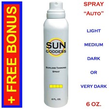SUN GODDESS Sunless Self Tanning Spray Auto 6 oz  Mitt, Gloves  Best Tanner