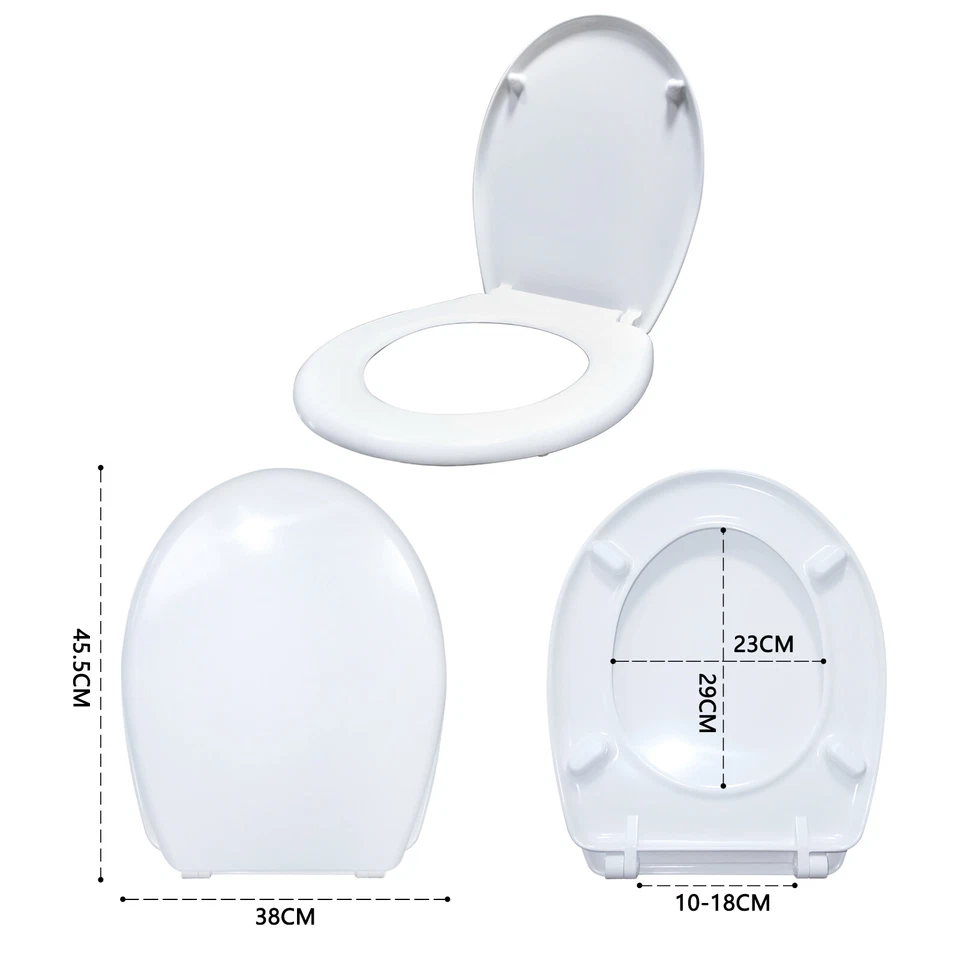 Schwarz Toilettendeckel Toilettensitz Klobrille Absenkautomatik Deckel WC Sitz# - Bild 2 von 4