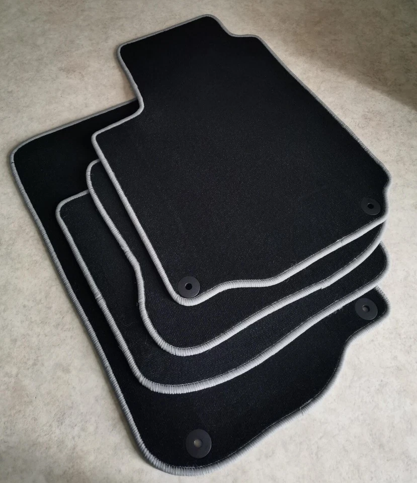 Tapis De Sol Sur Mesure SEAT TOLEDO 2 II 1M 1999 2004 Velours NOIR Bords GRIS - Photo 1/1