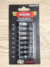 VIM Tools 8pc 5/16 Hex Torx / Star Bit Set for Hand Impact Driver #IMPACT-8TX