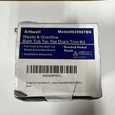 Artiwell Waste & Overflow Bath Tub Tip-Toe Drain Trim Kit 629907 BN