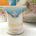 PORCELAIN  PUNCH  BOWL  SET  for  TOM & JERRYS w/ 8 cups — photo 6