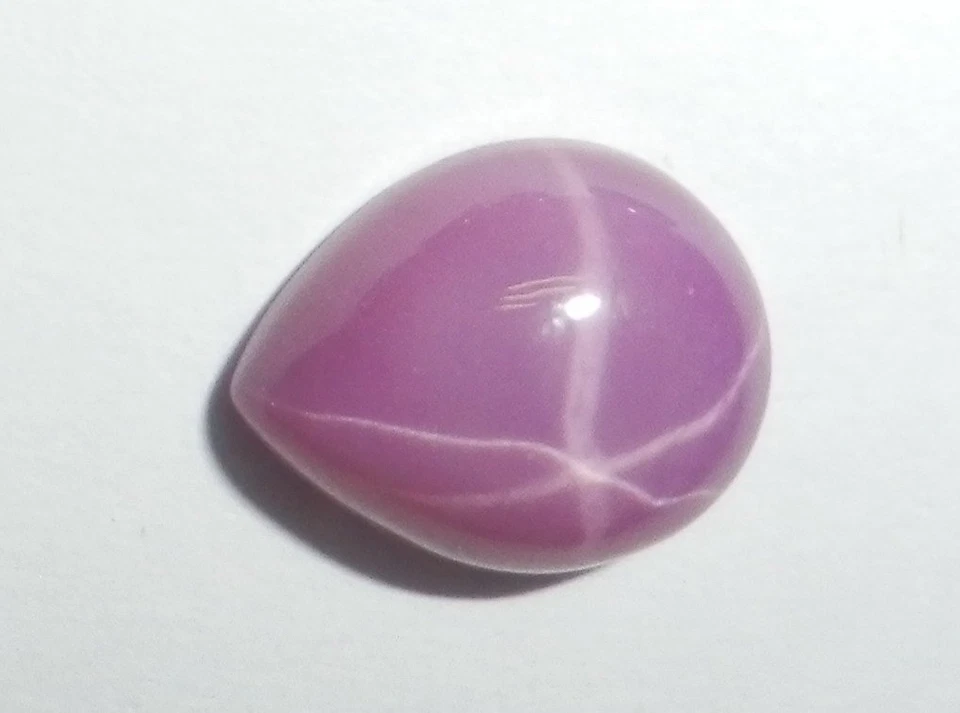 Opaque Star Ruby Pear 10x8 mm Cabochon 6 Rayed Lab-created Stone 3 pieces Lot - Image 4 of 4
