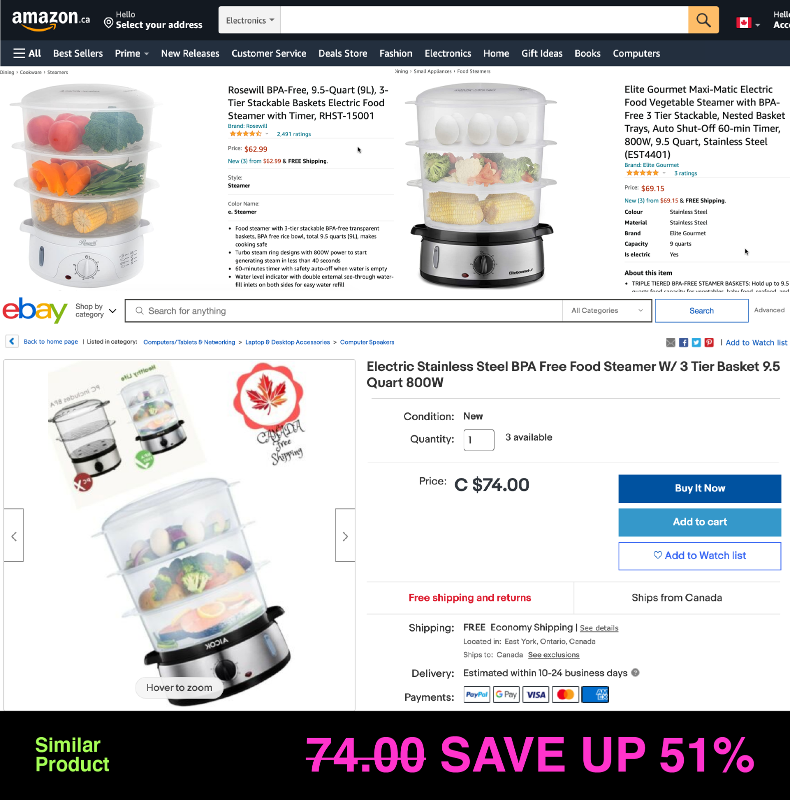 AICOK Electric Food Vegetable Steamer With 3tier Stackable BPAfree eBay