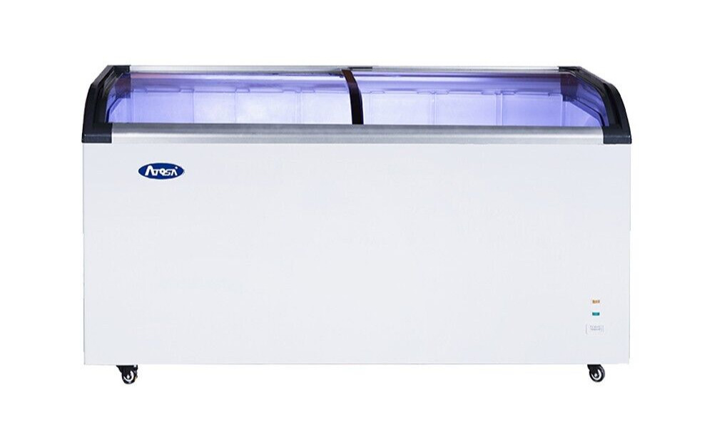 Atosa MMF9113 Curved top Ice Cream Sliding Glass Lid 12.5 Cu. Ft. Chest Freezer
