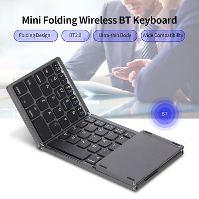 Foldable Bluetooth Keyboard with Touchpad Rechargeable for Android Windows J0V6