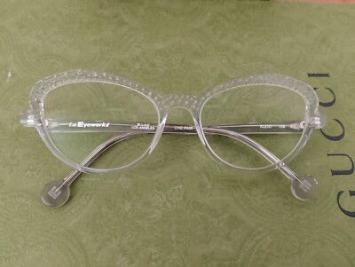 LA Eyeworks Kleio 119 One Pair Clear Cat's Eye Eyeglasses Frames Rare