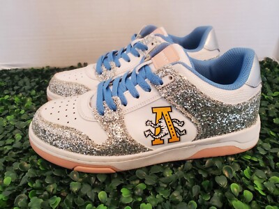 Airwalk Women's/Girls Nova -J Sneakers Blue/Glitter Size 8M