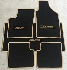 Autoteppich Kofferraummatte Set für Fiat 500C Abarth schwarz beige 5tlg. Velours