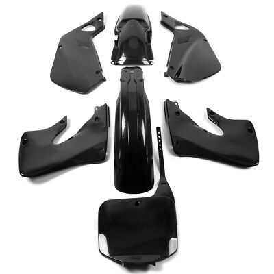 Black Restyle Plastic Kit Fairing Bodywork For Honda CR125R CR250 CR250R 97-99