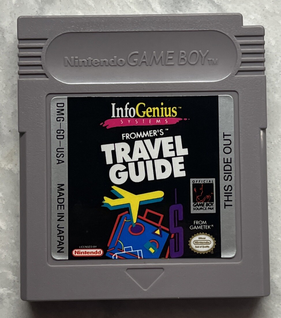 InfoGenius Productivity Pak Frommer's Travel Guide Nintendo Game Boy 1992 TESTED