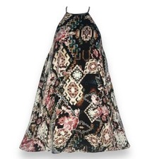 Show Me Your MuMu Mini Dress Gomez Black Boho Aztec Southwestern Halter XS