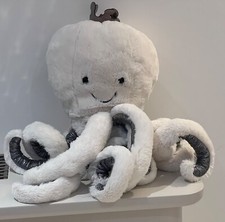 Jellycat Large Cosmo Octopus - White and Black - Soft plush - 20”- Retired