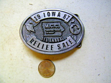 Vintage 1987 Belt Buckle Iowa MCC RELIEF SALE Mennonite