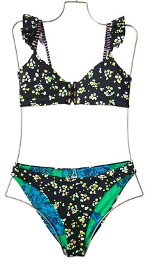 Maaji June Zesty  Bralette Bralette Top M & classic bikini bottoms sz L