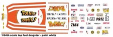 HAZEN VELEBIL "PANIC" Top Fuel Dragster 1/64th Slot Car Decals