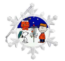 Disc golf Charlie Brown Snoopy Snowflake Lit Holiday Christmas Tree Ornament