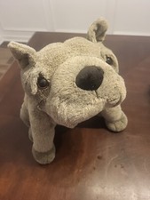 Dan Dee Grey 13" English Bulldog Puppy Dog Plush Stuffed Animal Ribbon Cut Off