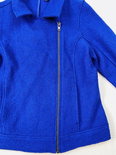 TAHARI - WOMEN'S MED - BLUE FULL ZIP WOOL BLEND JACKET - Picture 2 of 10