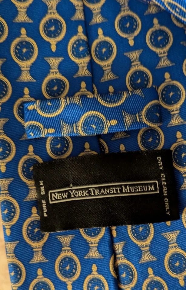 Fox & Chave (Museo del Tránsito de Nueva York) azul/dorado relojes o caras de reloj corbata de seda Foto 4 de 4