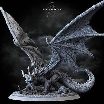 Epic Ancient Red Dragon Miniature Fantasy TTRPG Boss Mini for D and D