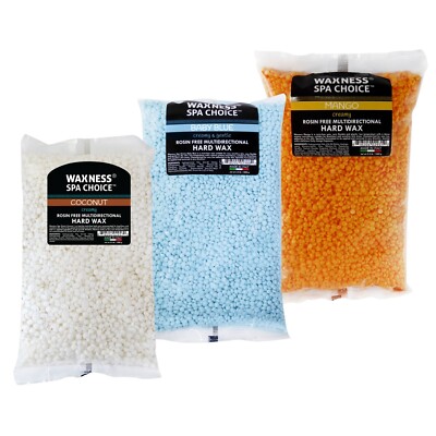 Waxness Spa Choice Creamy Hard Wax Mango, Coconut, Baby Blue - Pack of 3