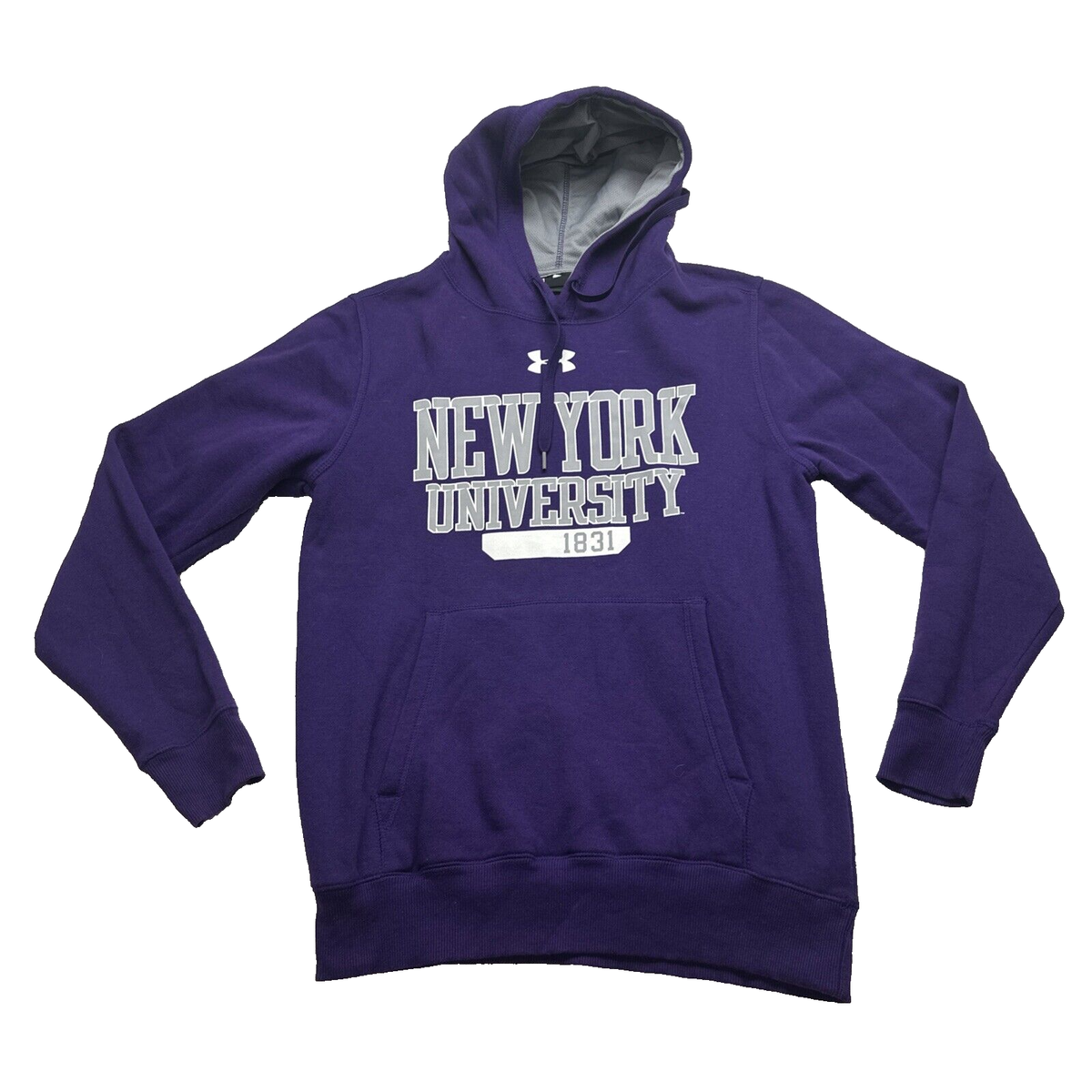 New York University NYU Mens Small Purple Hoodie Pullover Under