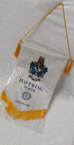 Pennant Havering North Rotary Club Pennant Rotary Intl RIBI No 949- 29cm Vintage - Picture 4 of 12