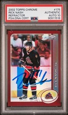 Rick Nash RC 2002 Topps Chrome Refractor Signed #175 PSA 10 Gem Mint Auto